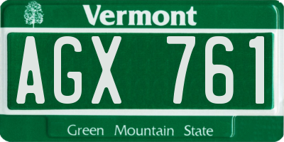 VT license plate AGX761