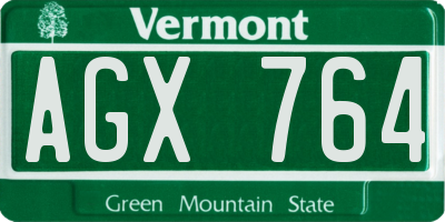 VT license plate AGX764
