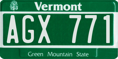 VT license plate AGX771