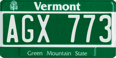VT license plate AGX773