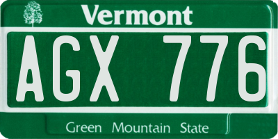 VT license plate AGX776
