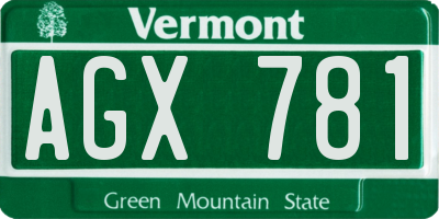 VT license plate AGX781