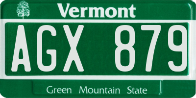 VT license plate AGX879
