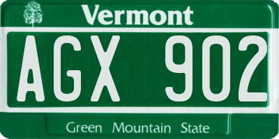 VT license plate AGX902