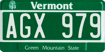 VT license plate AGX979