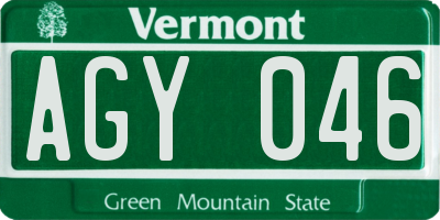 VT license plate AGY046
