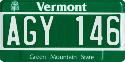 VT license plate AGY146