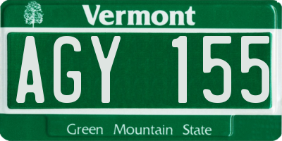 VT license plate AGY155