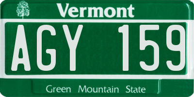 VT license plate AGY159