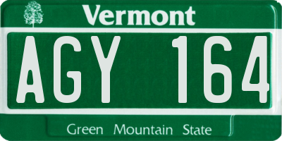 VT license plate AGY164