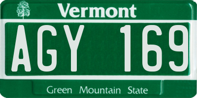 VT license plate AGY169