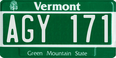 VT license plate AGY171