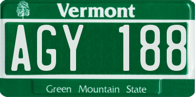 VT license plate AGY188