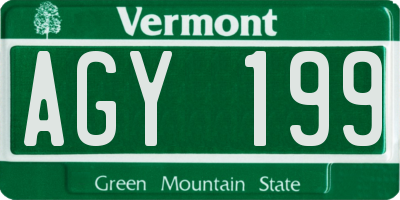 VT license plate AGY199