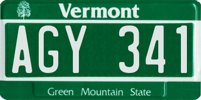 VT license plate AGY341