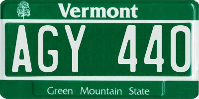 VT license plate AGY440