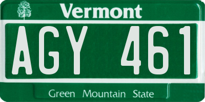 VT license plate AGY461
