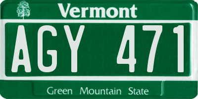 VT license plate AGY471