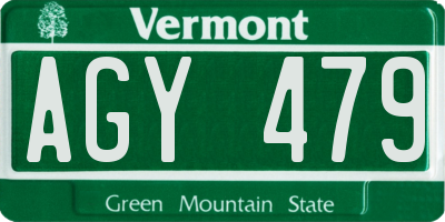 VT license plate AGY479