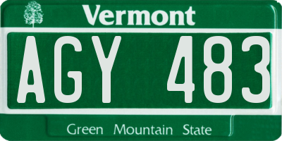 VT license plate AGY483