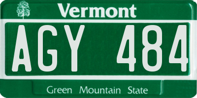 VT license plate AGY484