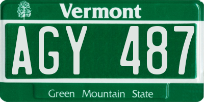 VT license plate AGY487
