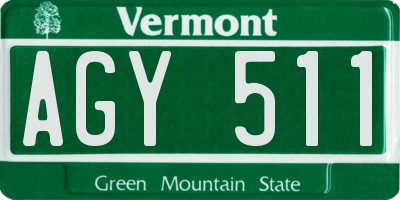 VT license plate AGY511