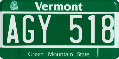 VT license plate AGY518