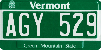 VT license plate AGY529