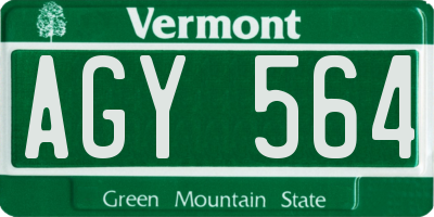 VT license plate AGY564