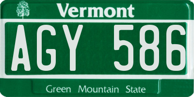 VT license plate AGY586