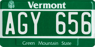 VT license plate AGY656