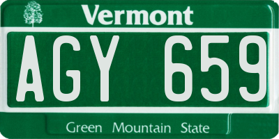 VT license plate AGY659