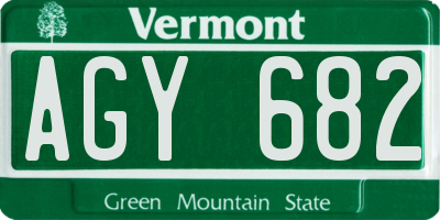 VT license plate AGY682