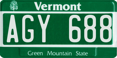 VT license plate AGY688