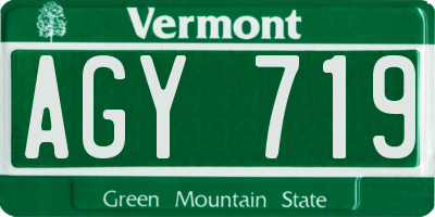 VT license plate AGY719
