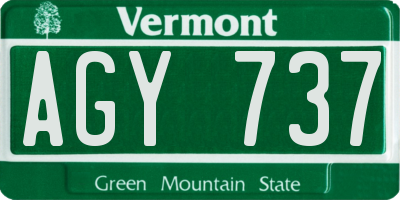 VT license plate AGY737