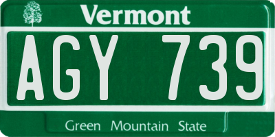 VT license plate AGY739