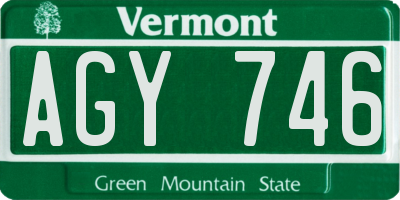 VT license plate AGY746