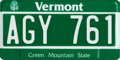 VT license plate AGY761