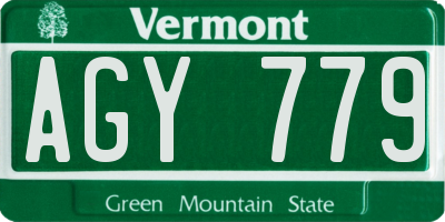 VT license plate AGY779