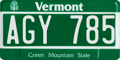 VT license plate AGY785