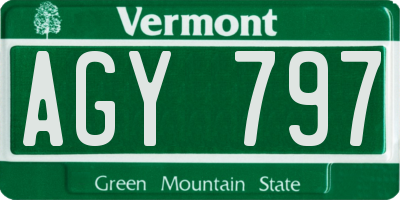 VT license plate AGY797