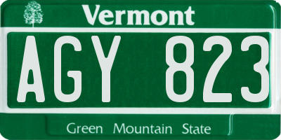 VT license plate AGY823