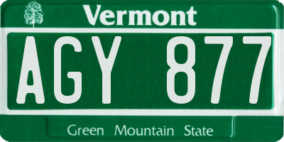 VT license plate AGY877