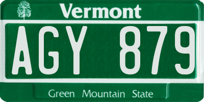 VT license plate AGY879