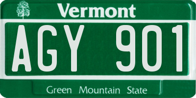 VT license plate AGY901
