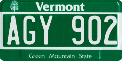 VT license plate AGY902