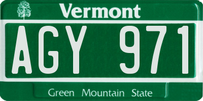 VT license plate AGY971