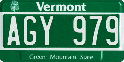 VT license plate AGY979